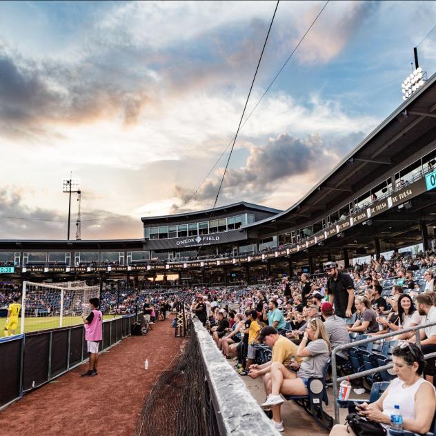 Fans at ONEOK Field for an FC Tulsa match