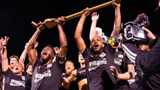 FC Tulsa celebrates after winning battle for the Wrench vs. Oklahoma City