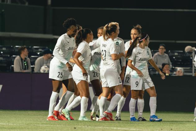 NJ/NY Gotham FC reacts after Midge Purce's goal against Kansas City