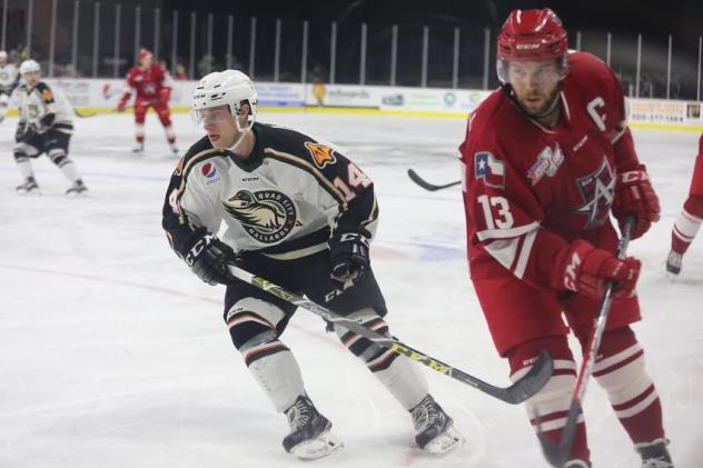 Chad Costello of the Allen Americans (right)