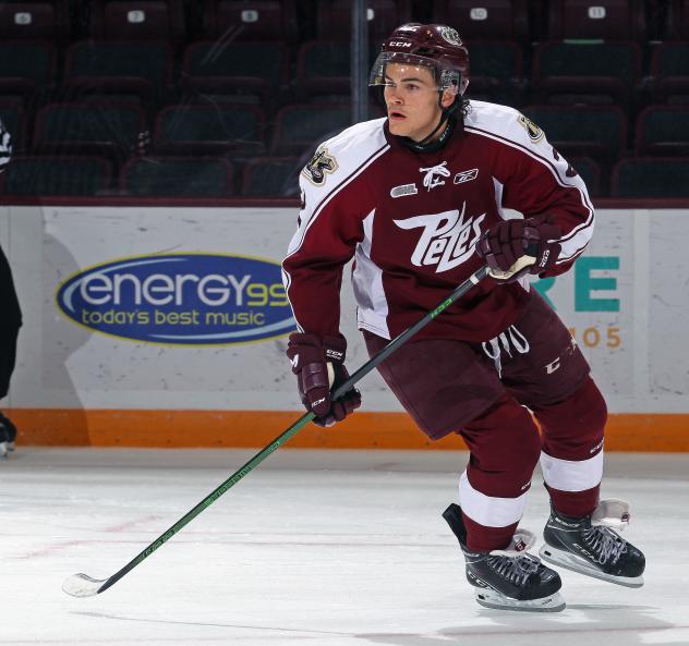Tucker Robertson of the Peterborough Petes