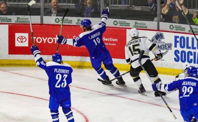 Wichita Thunder celebrate a goal