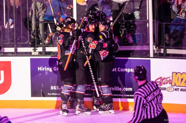 Knoxville Ice Bears celebrate a goal