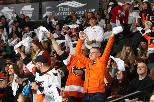 Lehigh Valley Phantoms fans cheer on the team