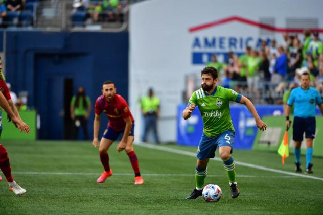 Seattle Sounders FC midfielder João Paulo Mior vs. Real Salt Lake