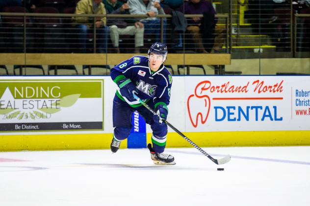 Defenseman Michael Kim with the Maine Mariners