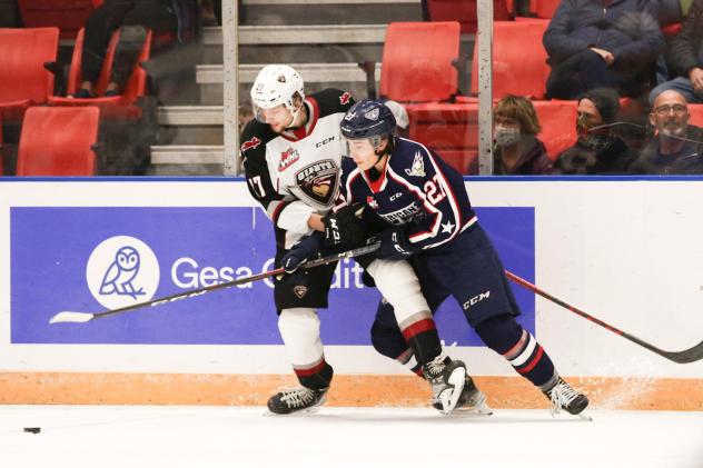 Vancouver Giants defenceman Alex Cotton vs. the Tri-City Americans