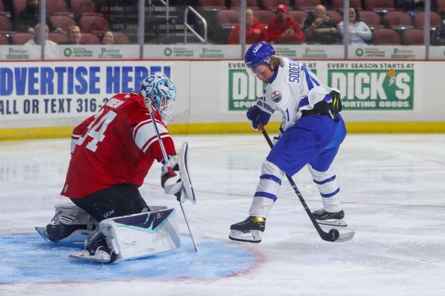 Allen Americans goaltender Antoine Bibeau