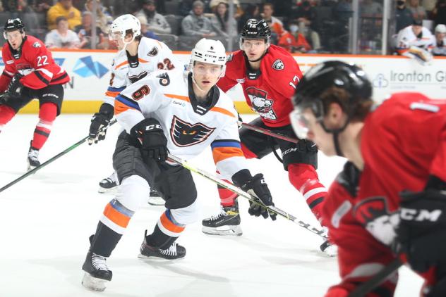 Lehigh Valley Phantoms defenseman Linus Hogberg vs. the Charlotte Checkers