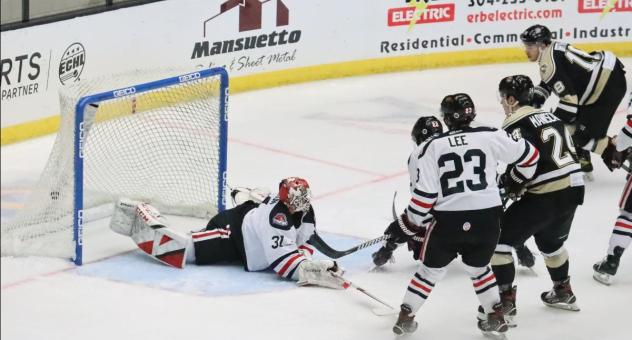 Wheeling Nailers score against the Indy Fuel