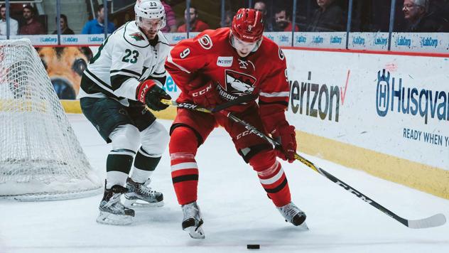 Forward Mitchell Heard with the Charlotte Checkers