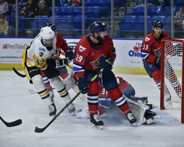 Springfield Thunderbirds center Nathan Todd vs. the Wilkes-Barre/Scranton Penguins