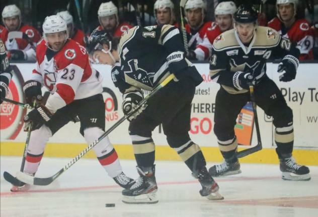Wheeling Nailers forward Jared Cockrell vs. the Cincinnati Cyclones