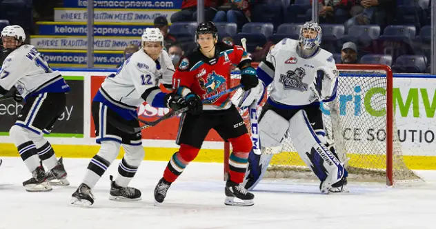 Victoria Royals goaltender Campbell Arnold vs. the Kelowna Rockets