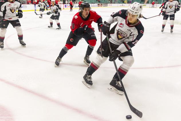 Vancouver Giants defenceman Tanner Brown vs. the Prince George Cougars