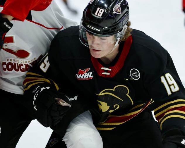 Vancouver Giants right wing Payton Mount vs. the Prince George Cougars