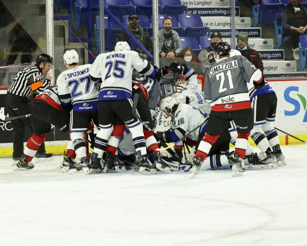Vancouver Giants battle the Victoria Royals