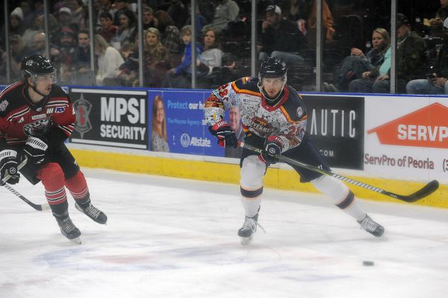 Defenseman Egor Kostiukov with the Peoria Rivermen