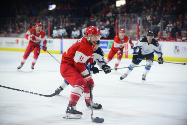 Branden Troock of the Allen Americans vs. the Idaho Steelheads