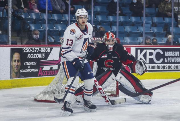 Prince George Cougars goaltender Tyler Brennan vs. the Kamloops Blazers