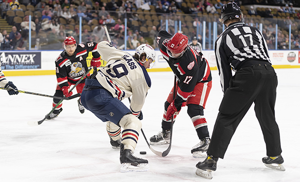 Grand Rapids Griffins face off with the Milwaukee Admirals
