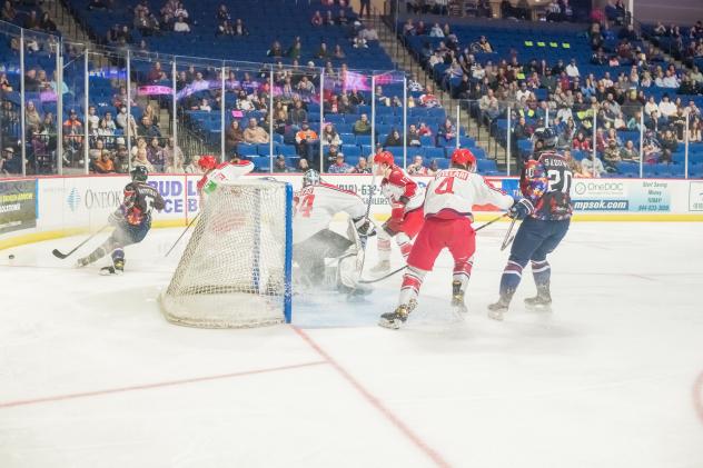 Allen Americans battle the Tulsa Oilers