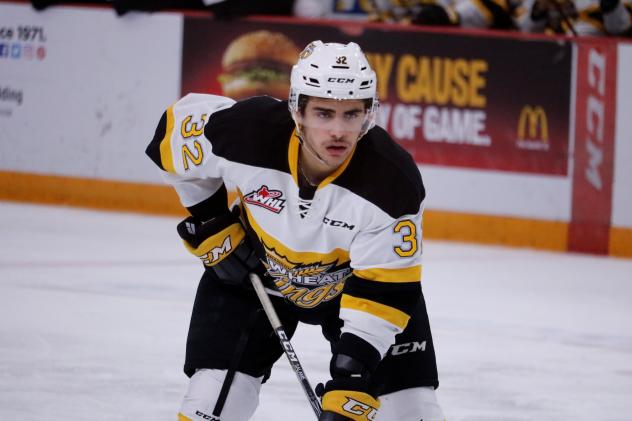 Defenceman Neithan Salame with the Brandon Wheat Kings