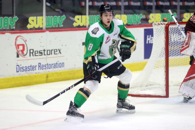 Forward Logan Linklater with the Prince Albert Raiders