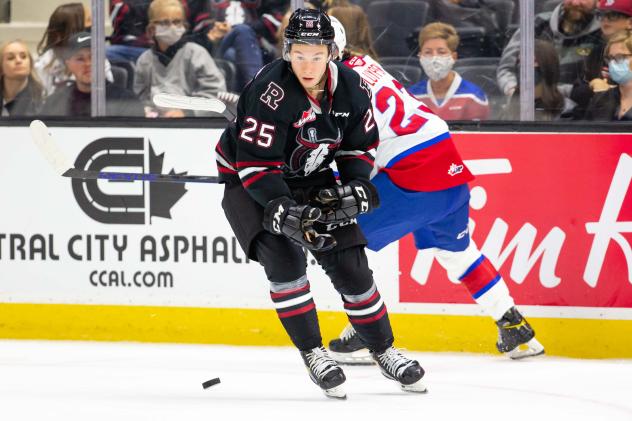 Forward Ethan Rowland with the Red Deer Rebels