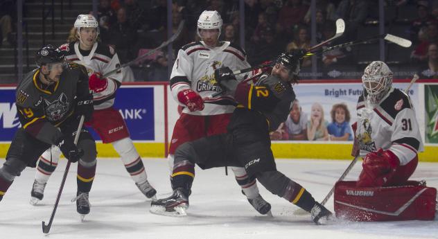 Grand Rapids Griffins battle the Chicago Wolves