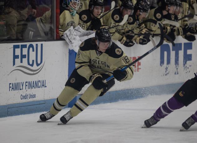 Muskegon Lumberjacks forward Owen Mehlenbacher vs. Team USA