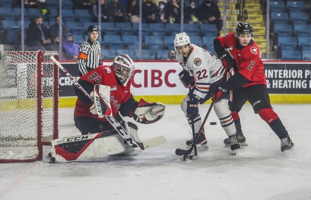 Prince George Cougars goaltender Ty Young against the Kamloops Blazers