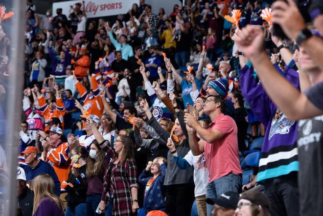 Orlando Solar Bears fans cheer on their team