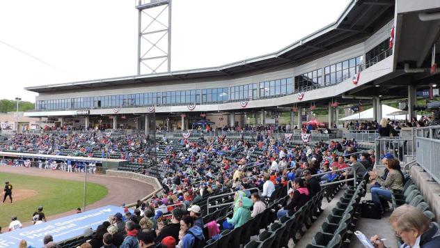 Clover Stadium, home of the New York Boulders