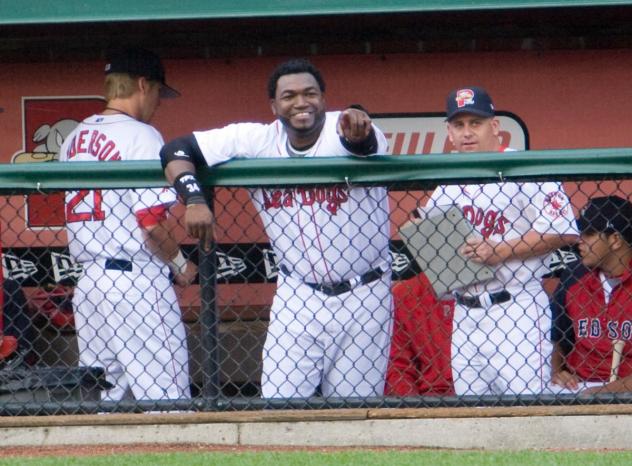 David Ortiz with the Portland Sea Dogs during a rehab appearance in 2008