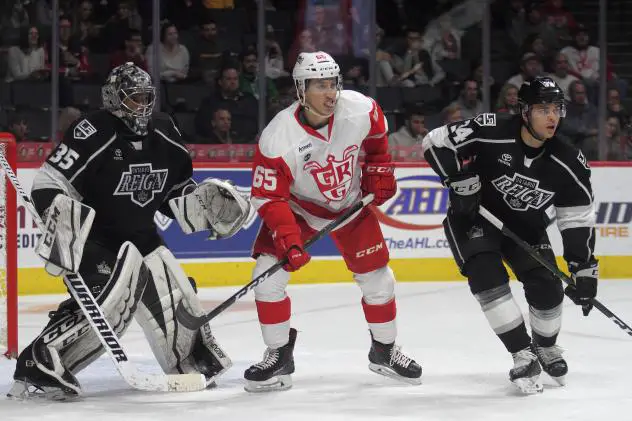 Grand Rapids Griffins right wing Dominik Shine vs. the Ontario Reign