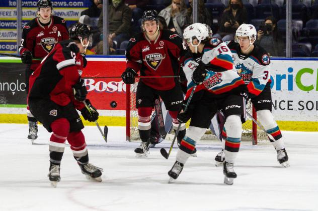 Vancouver Giants battle the Kelowna Rockets