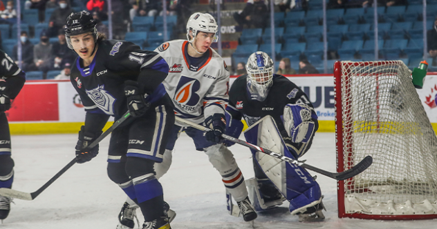 Victoria Royals goaltender Tyler Palmer vs. the Kamloops Blazers