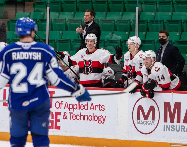 Belleville Senators head coach Troy Mann during their game against the Syracuse Crunch