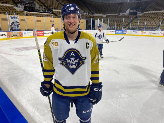 Milwaukee Admirals left wing Cole Schneider in 50th anniversary of Special Olympics Wisconsin jersey