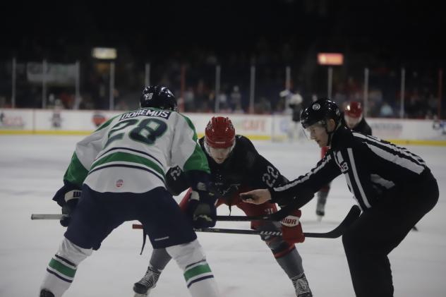 Allen Americans face off with the Tulsa Oilers