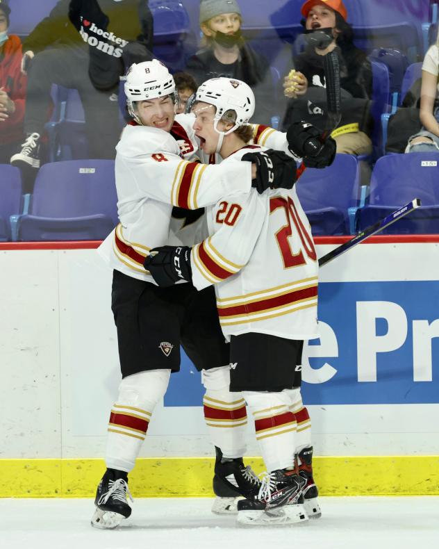 Vancouver Giants react after a goal against the Kamloops Blazers