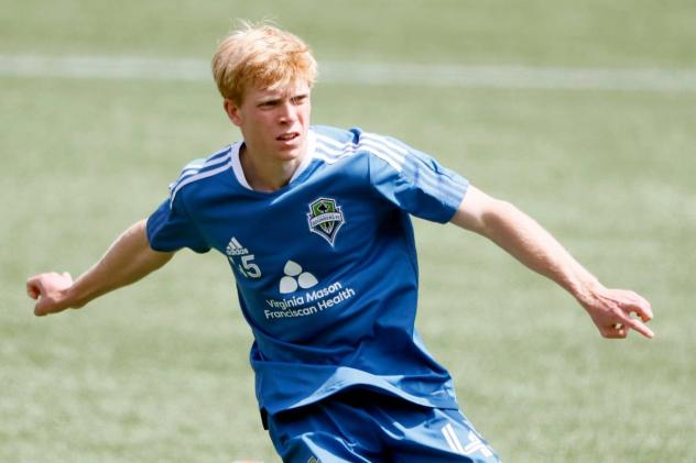 Seattle Sounders FC midfielder Ethan Dobbelaere