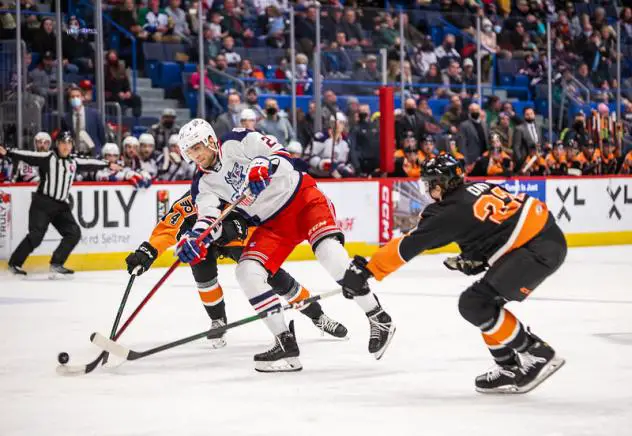 Lehigh Valley Phantoms battle the Hartford Wolf Pack