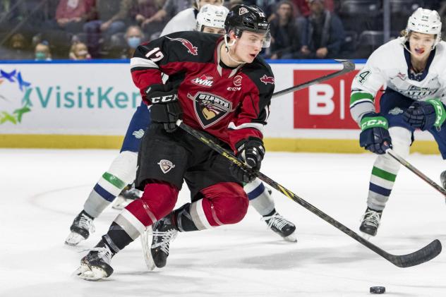 Vancouver Giants left wing Adam Hall vs. the Seattle Thunderbirds