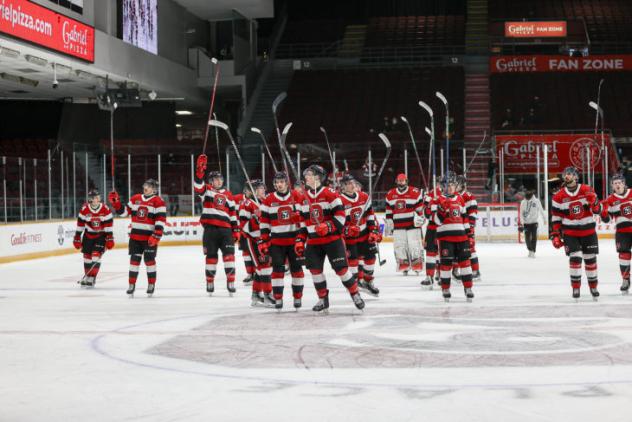 Ottawa 67's react after a win over the Niagara IceDogs