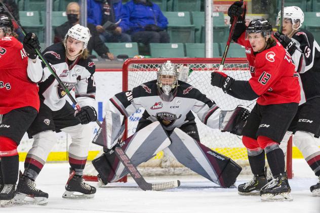 Vancouver Giants goaltender Jesper Vikman vs. the Prince George Cougars