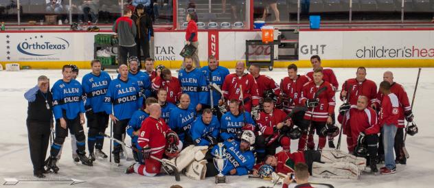 Allen Police vs. Allen Fire Charity Hockey Game participants