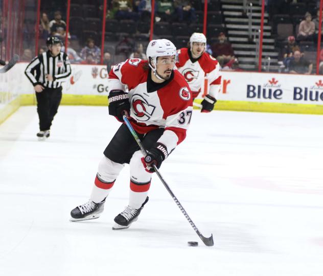 Forward Jackson Leef with the Cincinnati Cyclones