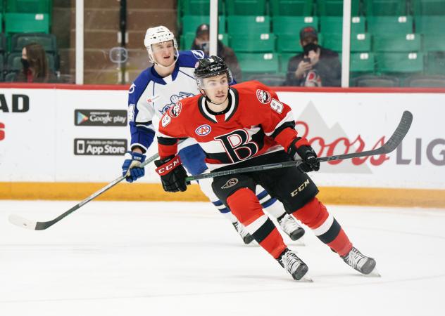 Belleville Senators left wing Jake Lucchini vs. the Syracuse Crunch